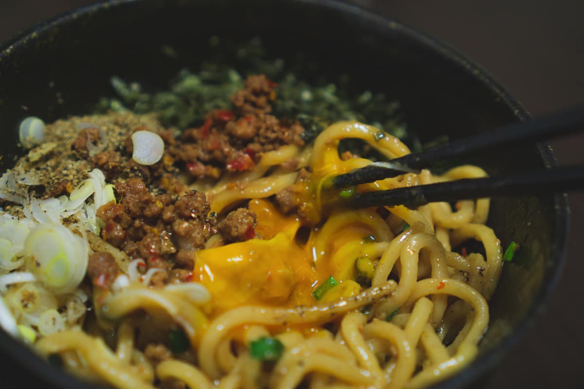 しっかり混ぜて食べる