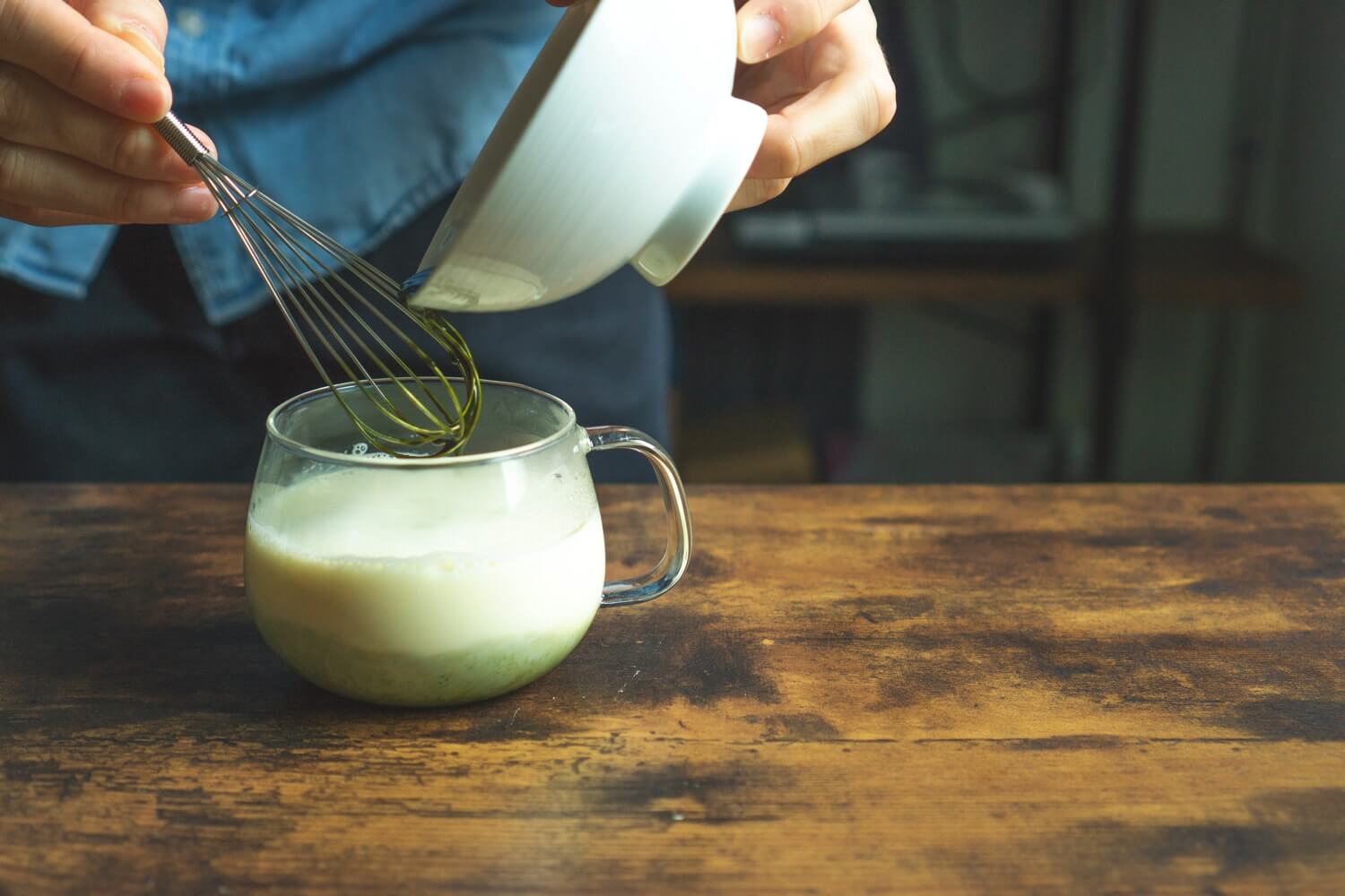 最初に溶かした抹茶を入れれば、、、