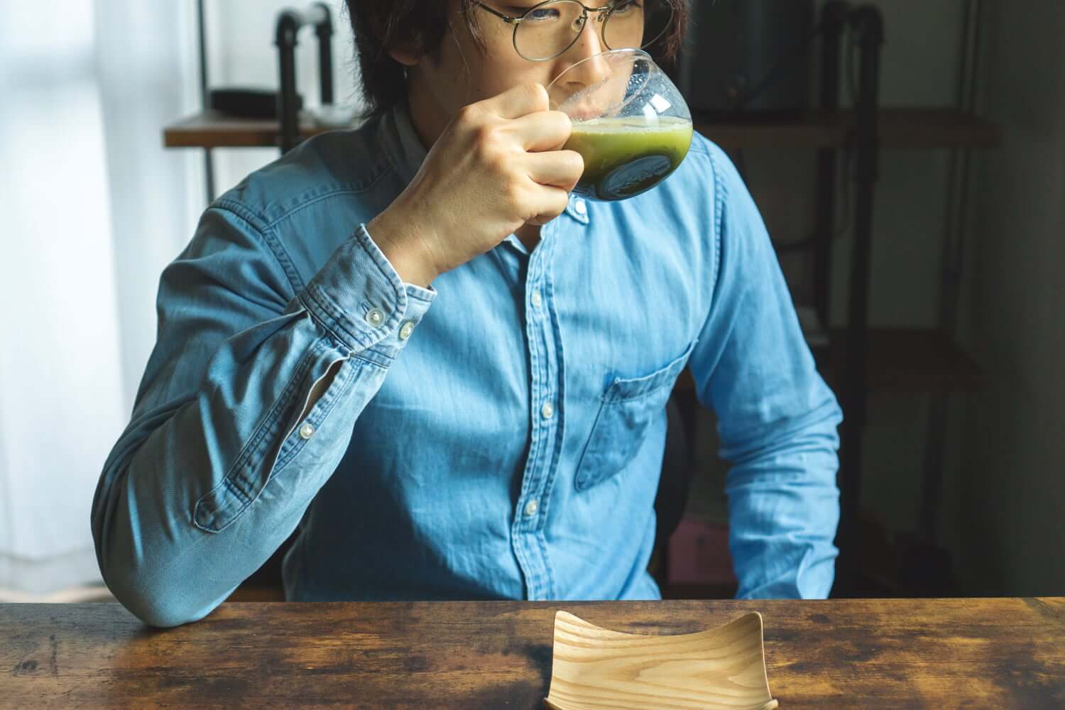 千休「抹茶ラテ」いただきます。