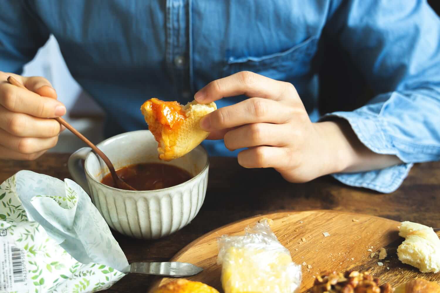 パン浸しても食べるのもあり。うま。