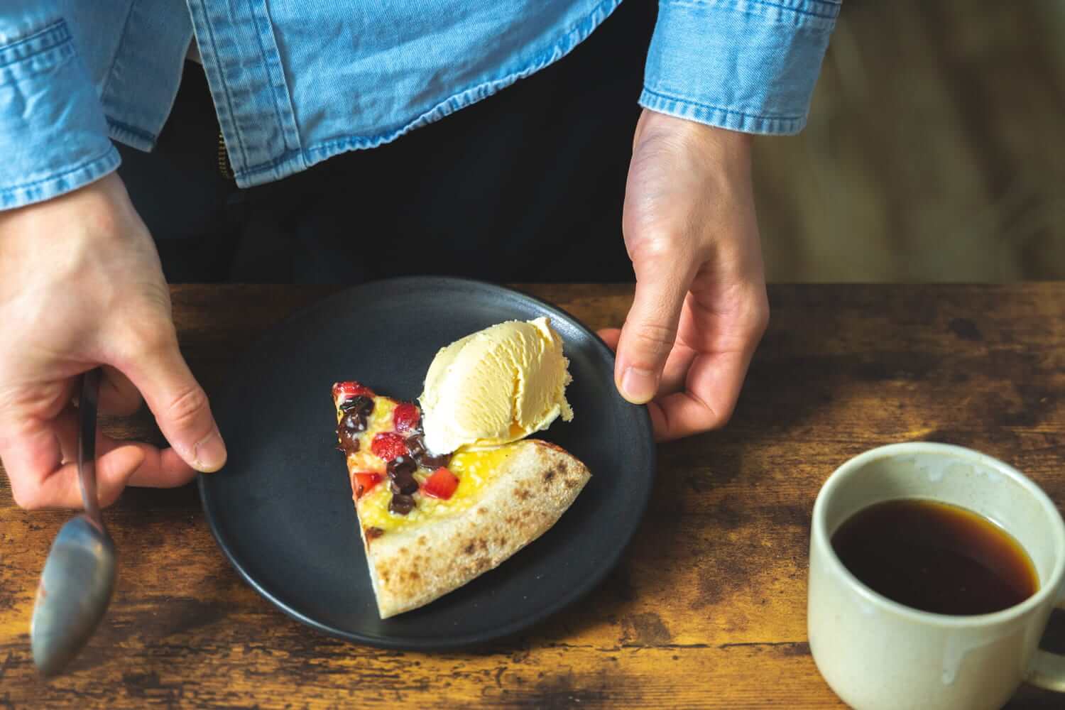 ダブルチョコベリーとアイスの組み合わせ