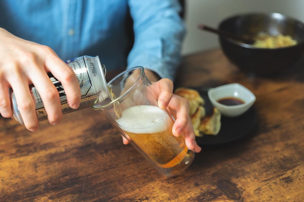 ビールをいただきます。